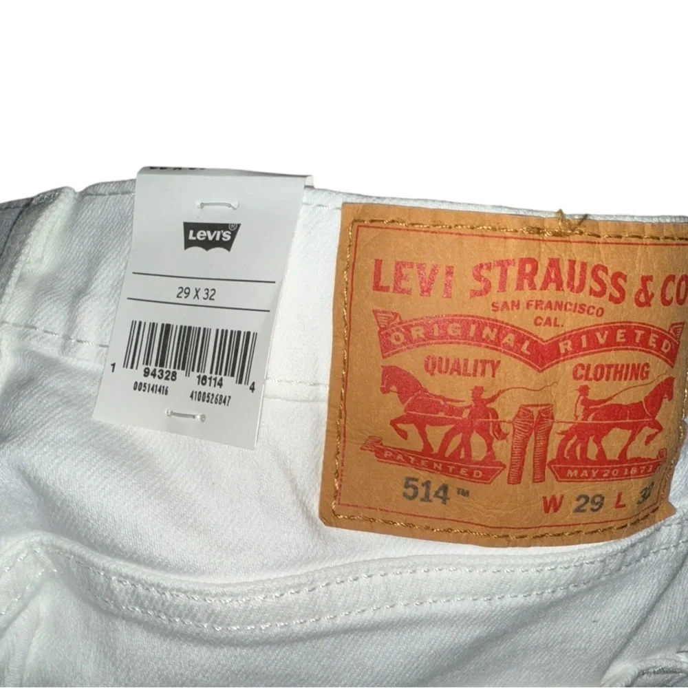 NWT Levi’s 514 Straight Flex Jeans White 29x32